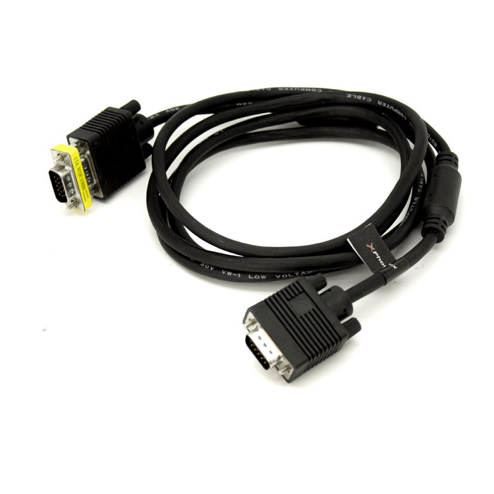 Phoenix Technologies Cable VGA Prolongateur Mâle-Mâle 5 Mètres Noir avec Adaptateur