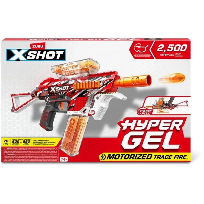 ZURU XSHOT Medium Blaster - Pistolet à pastilles gel, 2500 munitions incluses