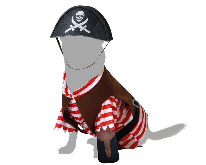 PetsConfort Disfraz Para Mascota Pirata S - Déguisement pirate pour chien, taille S, couleur rouge, en polyester