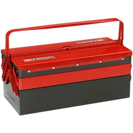 Facom BT.11GPB - Boîte à outils métallique avec 5 cases à mousse et poignées, pour rangement et transport sécurisé