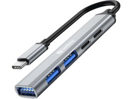 Sandberg USB-C vers 3xUSB-A + 2xUSB-C Hub SAVER Gris