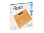 Berilo Balance digitale en bambou 30x30 cm, capacité max 150 kg, écran LED (Set de 6)