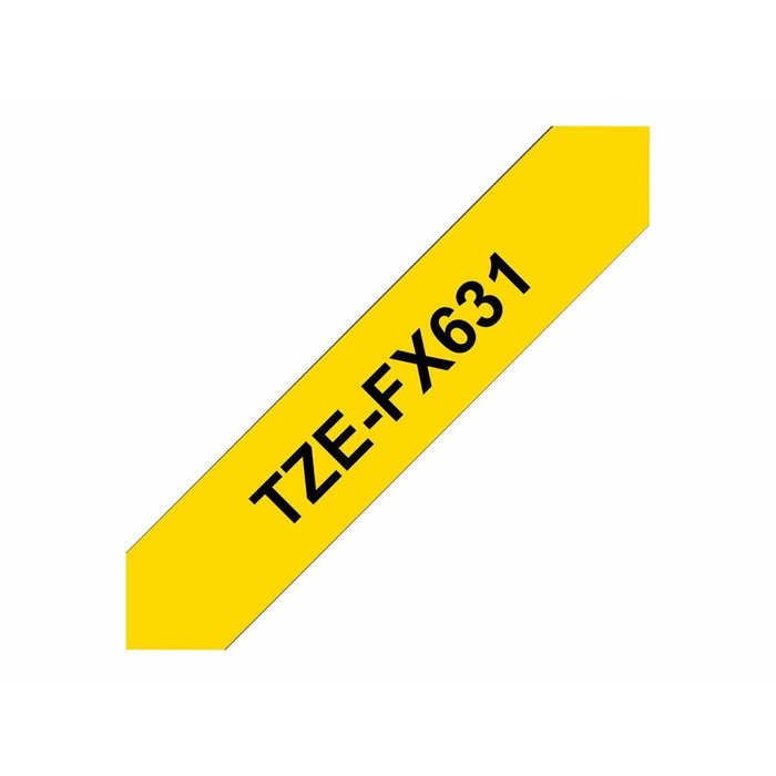 Brother TZE-FX631 Ruban Laminé Noir sur Jaune 12 mm Brother TZE-FX631 Ruban Laminé Noir sur Jaune 12 mm