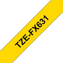 Brother Ruban de couleur TZE-FX631 Noir et jaune