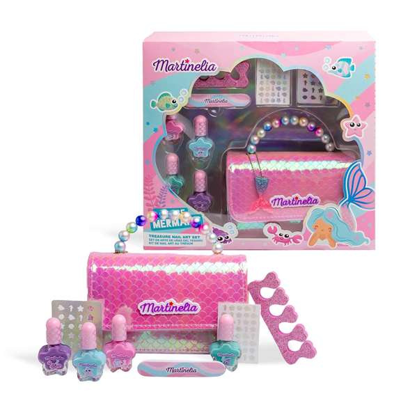 Martinelia Set d'art pour ongles Let'sbe Mermaids Treasure avec vernis, lime, stickers et strass autocollants (25,5x27x7 cm)