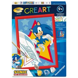 Ravensburger CreArt Kids 18x24cm Kit de peinture par numéros Nuages d'Art Sonic Kit de peinture par numéros Des 7 ans et +