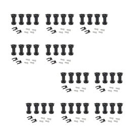 Emuca Lot de 10 kits de pieds de réglage pour meubles Bone, avec base pré-assemblée, hauteur 100mm, réglable 98-115mm, Plastique, Noir