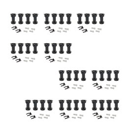 Emuca Lot de 10 kits de pieds de réglage pour meubles Bone, avec base pré-assemblée, hauteur 100mm, réglable 98-115mm, Plastique, Noir
