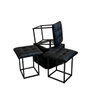 GO GIFT Jeu de tabourets Transformer Noir Cuir Acier 5 en 1 (5 Unités)
