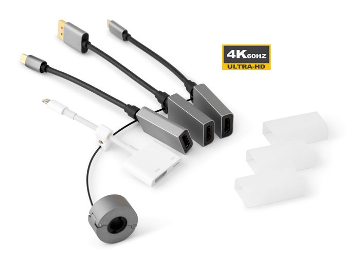 Vivolink Anneau d'Adaptateur Pro USB-C vers HDMI, DisplayPort, Mini DisplayPort, Apple Lightning - 4K@60Hz (Sauf Lightning) pour Salle de Réunion Vivolink Anneau d'Adaptateur Pro USB-C vers HDMI, DisplayPort, Mini DisplayPort, Apple Lightning - 4K@60Hz (Sauf Lightning) pour Salle de Réunion