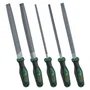 Bosch Set de 5 limes à main (ronde, demi-ronde, plate, triangulaire, carrée) en acier au carbure dur Softgrip pour finition
