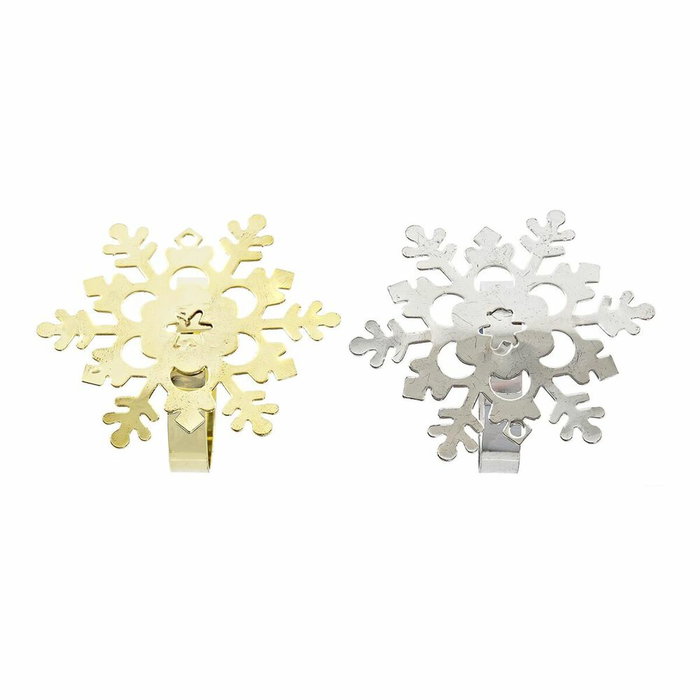 Porte-serviettes DKD Home Decor Lot Métal Flocons de neige (5 x 5 x 17 cm) (2 Unités)