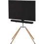 One For All Quadpod TV Stand - Bois clair et métal - Orientable 360°