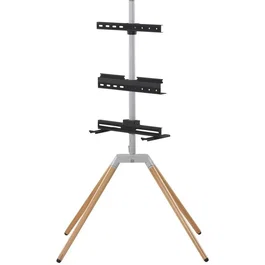 One For All Quadpod TV Stand - Bois clair et métal - Orientable 360°