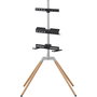 One For All Quadpod TV Stand - Finition bois clair et métal - 32'' à 75''