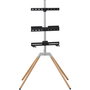 One For All Quadpod TV Stand - Finition bois clair et métal - 32'' à 75''