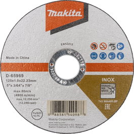 Makita D-65969-12 Lot de 12 disques de coupe INOX 125x1,2mm