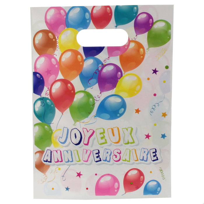 Party Time Lot de 10 sacs d'anniversaire motif ballons