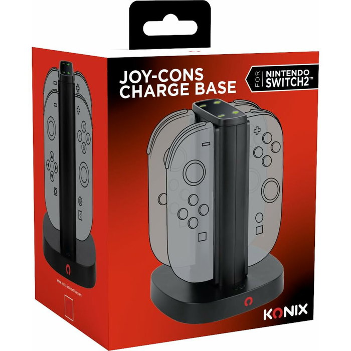 Konix Station de rechargement pour 2 paires de manettes Joy-Con - Noir