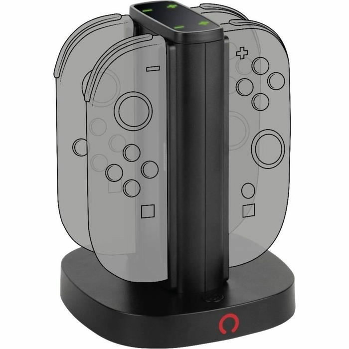 Konix Station de rechargement pour 2 paires de manettes Joy-Con - Noir