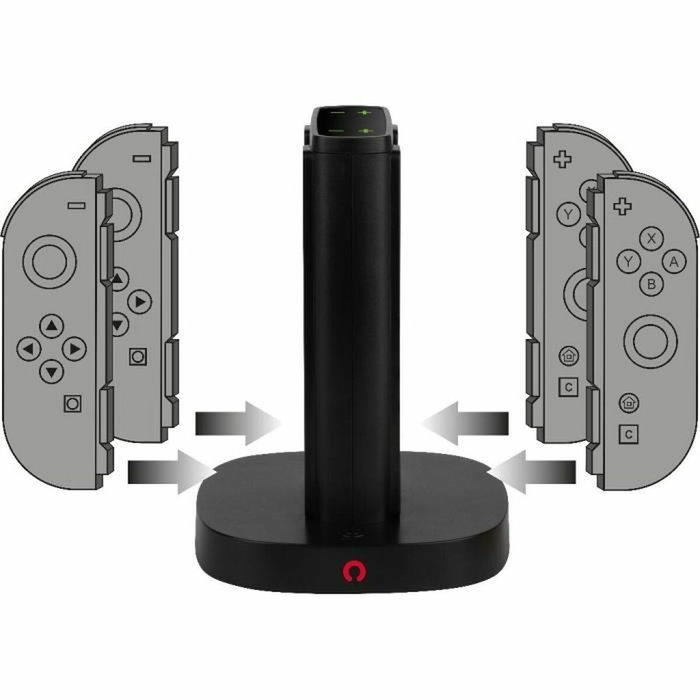 Konix Station de rechargement pour 2 paires de manettes Joy-Con - Noir