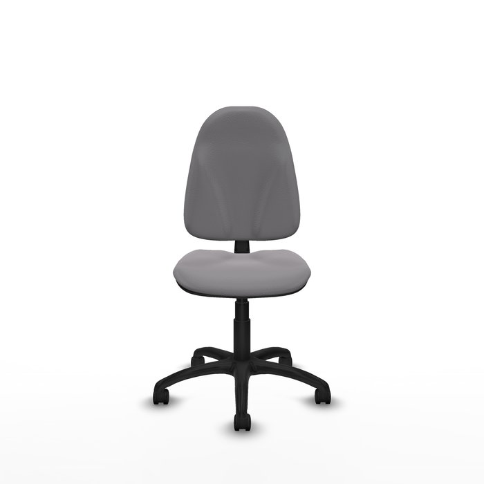 Chaise Algarra Contact permament de base Cuir écologique Gris Structure polyamide noire Sans accoudoirs Sans appui-tête Roulettes en nylon 50 mm