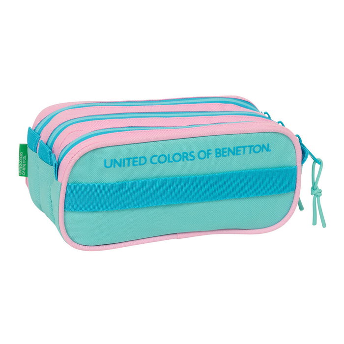 Benetton Sac portetout triple compartiments, 21.5x8x10 cm, poche frontale et sangle arrière adaptable