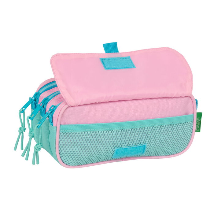 Benetton Sac portetout triple compartiments, 21.5x8x10 cm, poche frontale et sangle arrière adaptable