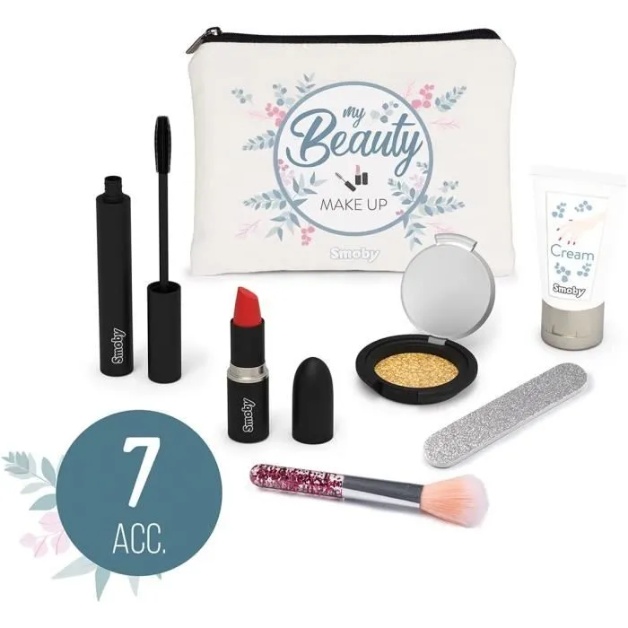 Smoby Set de Maquillage My Beauty Make Up Set Trousse avec 6 Accessoires Factices Inclus