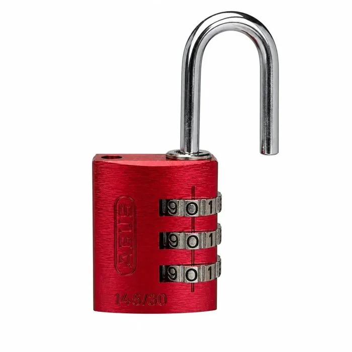 Abus Cadenas à combinaison 145/30, 3 chiffres, Aluminium rouge