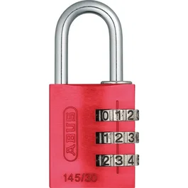 Abus Cadenas à combinaison 145/30, 3 chiffres, Aluminium rouge