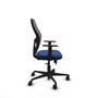 Chaise Jorquera Synchrone/Traslack tissu Bleu foncé Maille Gris Base en nylon noir Accoudoir 1D Sans appui-tête Roulettes 65mm nylon