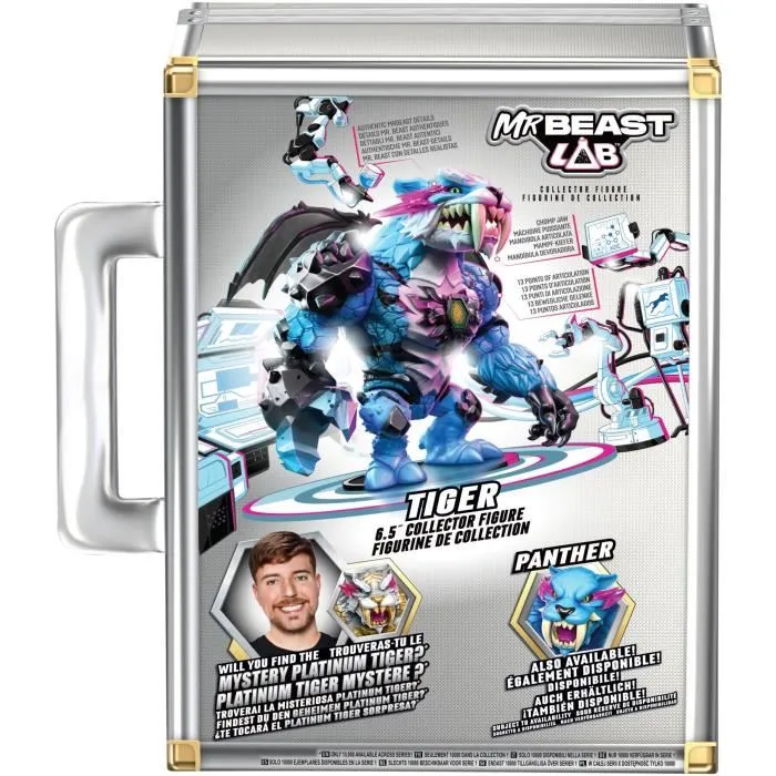 Moose Toys Figurine Collector Tigre Mr. Beast Lab - Figurine articulée détaillée de 15.8 cm - Collection MrBeast Lab ULTIME Moose Toys Figurine Collector Tigre Mr. Beast Lab - Figurine articulée détaillée de 15.8 cm - Collection MrBeast Lab ULTIME
