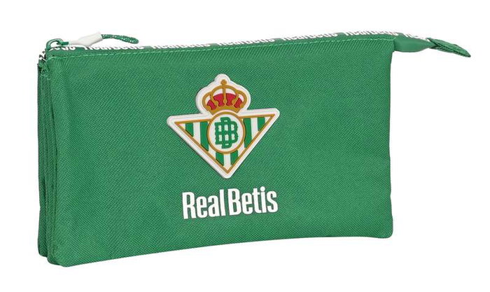 Real Betis Porte-tout triple recyclé 22x12x3 cm - Vert - Polyester 600D - Âge recommandé : 3 ans