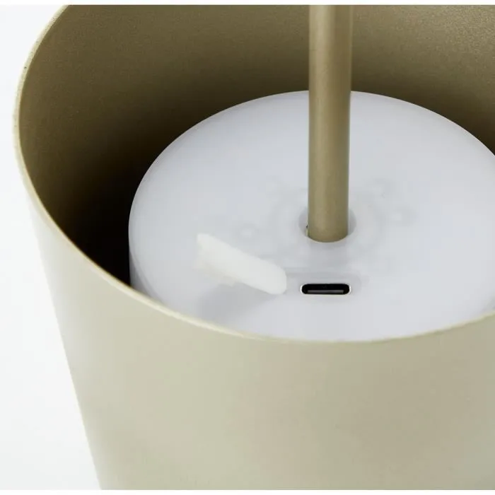 Brilliant KAAMI Lampe à poser extérieure rechargeable LED 2W 310lm 3000K or mat, DIM, USB, 3-Step DIM, IP54