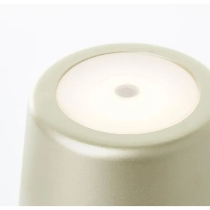 Brilliant KAAMI Lampe à poser extérieure rechargeable LED 2W 310lm 3000K or mat, DIM, USB, 3-Step DIM, IP54