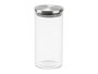 Vivalto Bocal en verre borosilicate 1,4L rond avec couvercle en acier transparent argent 10x21x10cm (Set de 12)