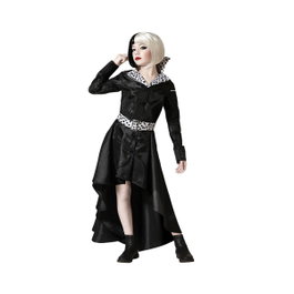 Atosa Déguisement Enfant Fille Méchante avec Manteau Noir et Ceinture à Pois