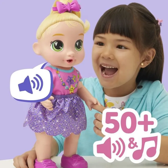 Hasbro Baby Alive Bébé grandit LaLa GooGoo, poupée interactive évolutive avec plus de 75 sons et phrases, accessoires de coiffure et biberon, coffret jouet dès 3 ans