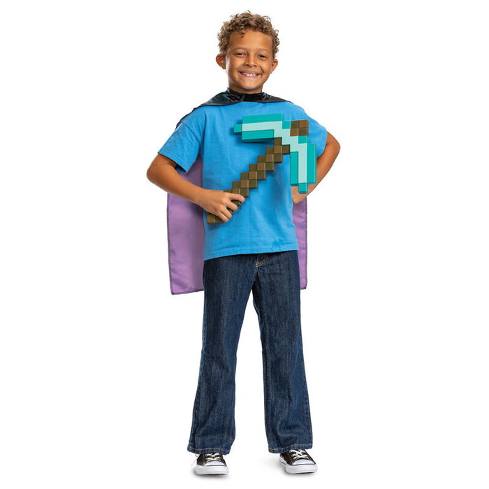 DISGUISE Déguisement Minecraft Steve Officiel avec Cape et Pioche - Costume Enfant 5-7 ans