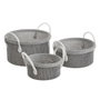 BigBuy Home Panier Multi-usages Blanc Gris Polyester (3 Unités)