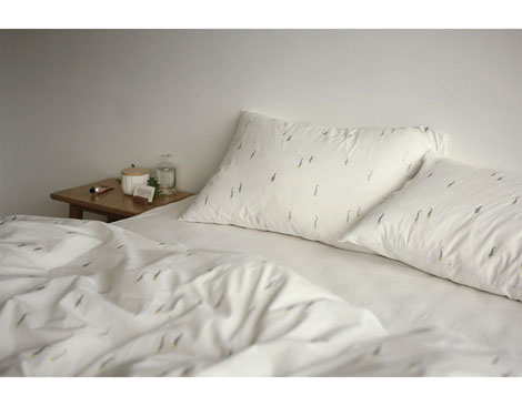 Dailylike Tissu en coton brodé Animaux, goose white, 1,50m x 3m