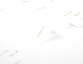 Dailylike Tissu en coton brodé Animaux, goose white, 1,50m x 3m