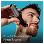 Braun Series X XT5100 Tondeuse et Rasoir Hybride pour Barbe et Corps - 45 Min Autonomie - Étanche - Avec Lame 4D-Flex et 5 Sabots (1 à 5 mm) - Pour un Rasage Rapide et Prècis