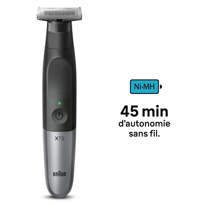 Braun Series X XT5100 Tondeuse et Rasoir Hybride pour Barbe et Corps - 45 Min Autonomie - Étanche - Avec Lame 4D-Flex et 5 Sabots (1 à 5 mm) - Pour un Rasage Rapide et Prècis