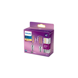 Philips Pack de 2 Ampoules LED E14 P45 4,3W 470Lm 2700K