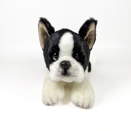 Peluche Boston Terrier Allongé 25cm Deqube Bocalan