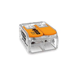 Wago Connecteur rapide avec levier 2 voies, 0,5-6 mm², transparent