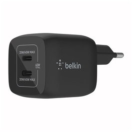 Belkin WCH011VFBBK Chargeur mural BoostCharge Pro 45W 2 ports USB-C GaN Noir