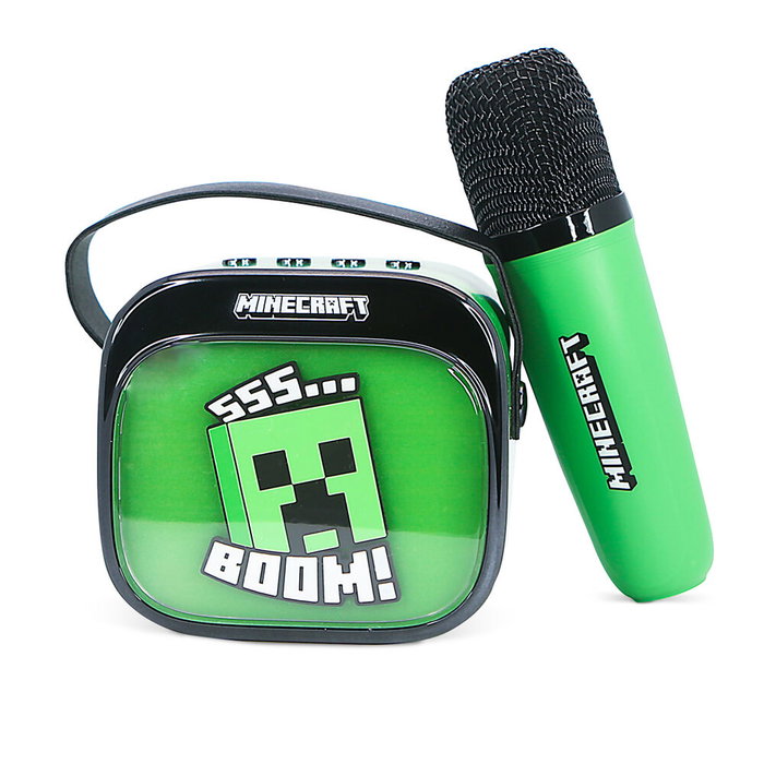OTL TECHNOLOGIES Altavoz y Micro Karaoke LED Minecraft OTL TECHNOLOGIES Altavoz y Micro Karaoke LED Minecraft